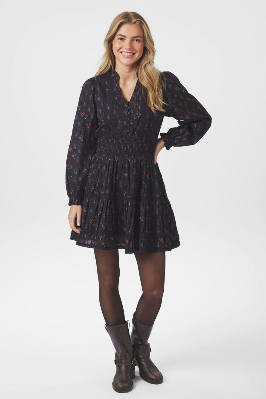 Neo Noir Cornell Fine Print Dress