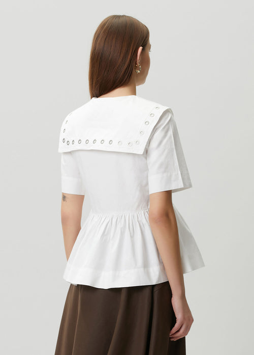Damson Madder  Cyrus Eyelet Blouse - White